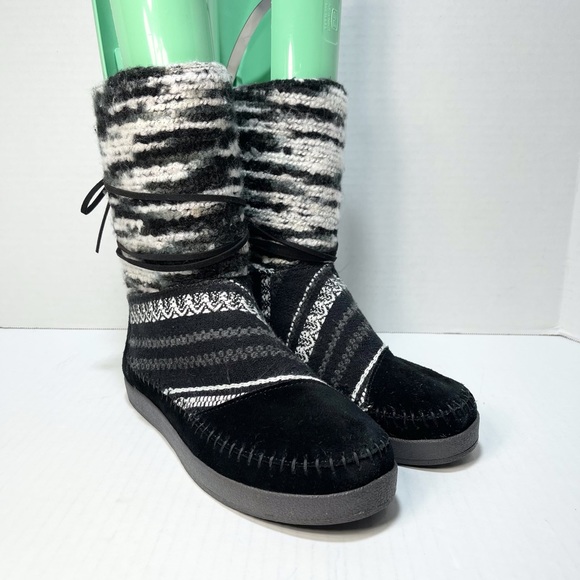 TOMS Women’s Nepal Suede Yarn Textured Faux Fur Lined Boots Size 8.5 - Picture 5 of 16